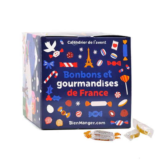 coffret gourmandises cube calendrier de l'avent bonbons avec 48 sucreries; bonbon; calissons; sucre d'orges pour attendre noel 2025