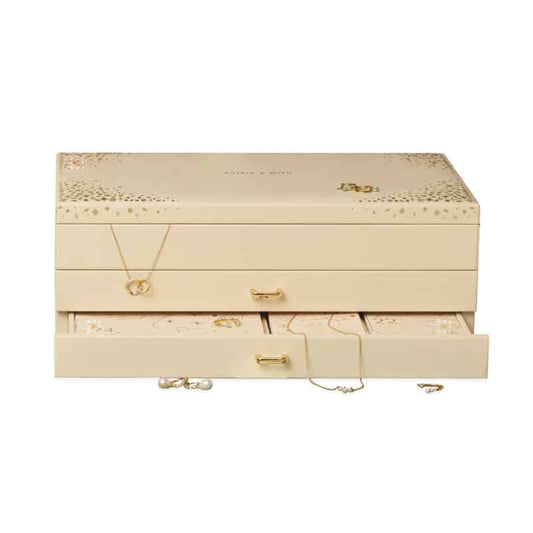 coffret luxe boite à bijoux calendrier de l'avent astrid & miyu 2024 contenant 24 bijoux bague; bracelet; collier en or ou argent