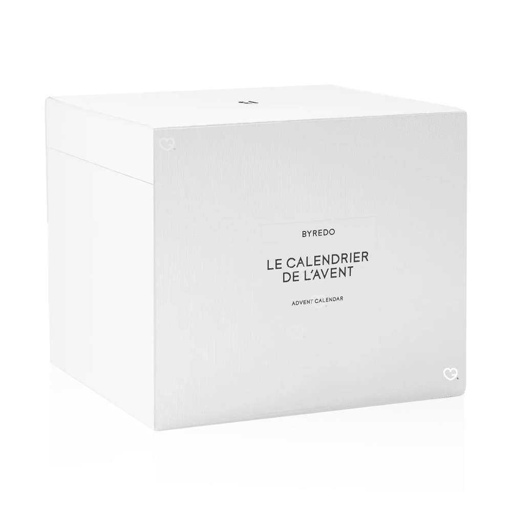 Calendrier de l’Avent Byredo 2025 édition luxe avec 24 mini parfums, bougies, soins et accessoires, idéal cadeau beauté premium femme