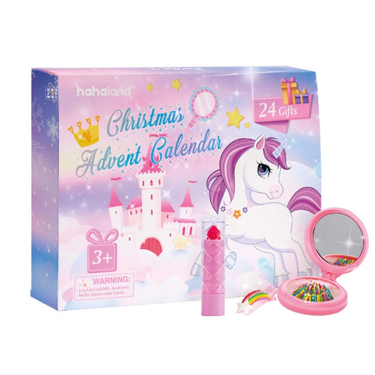 calendrier de l'avent pour fille 2023 avec surprises maquillage; beauté et accessoires sur thème licorne