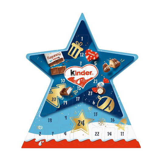 coffret etoile Calendrier de l'Avent Kinder 2024 contenant 24 chocolats au lait