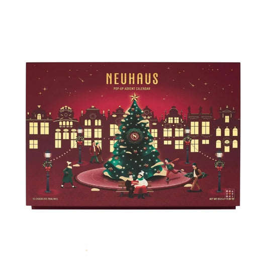 coffret popup calendrier de l'avent chocolat Neuhaus 2023 avec 25 pralinés et chocolat